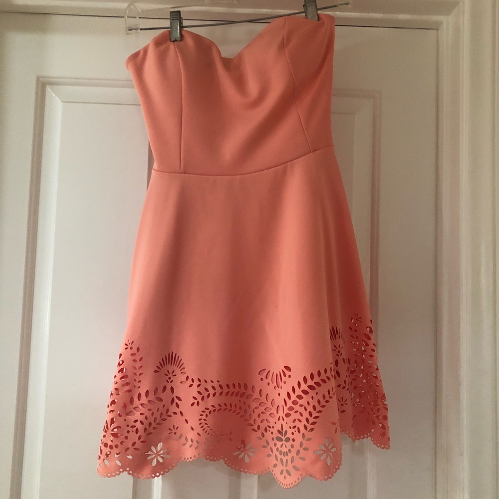 SUMMER/SPRING Peach Strapless Dress 🍑 - Picture 1 of 6